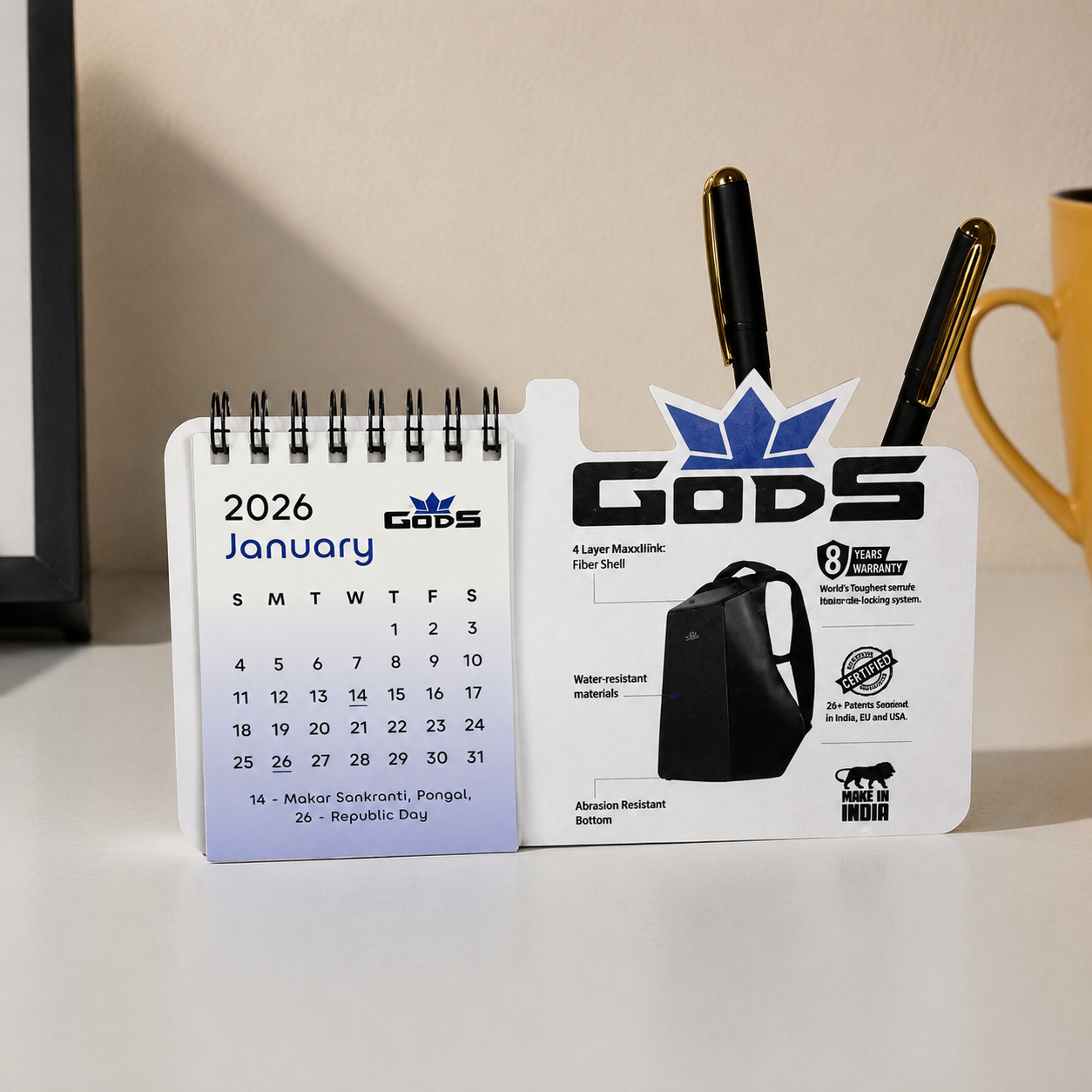 Paper Flip Calendar Desk Organizer